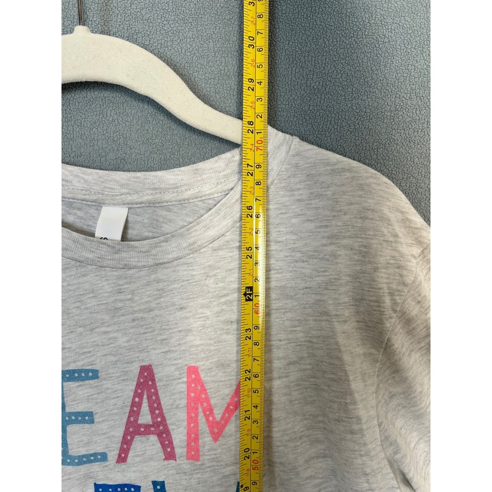 Bella+Canvas Womens T-Shirt Team Dew Drop Graphic Cotton Gray Short Sleeve S - Picture 5 of 9